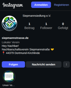 Instagram Profil Siepmannstrasse.de